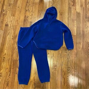 ASOS Royal Blue Sherpa Fleece Hoodie and sweat pants set Size 6